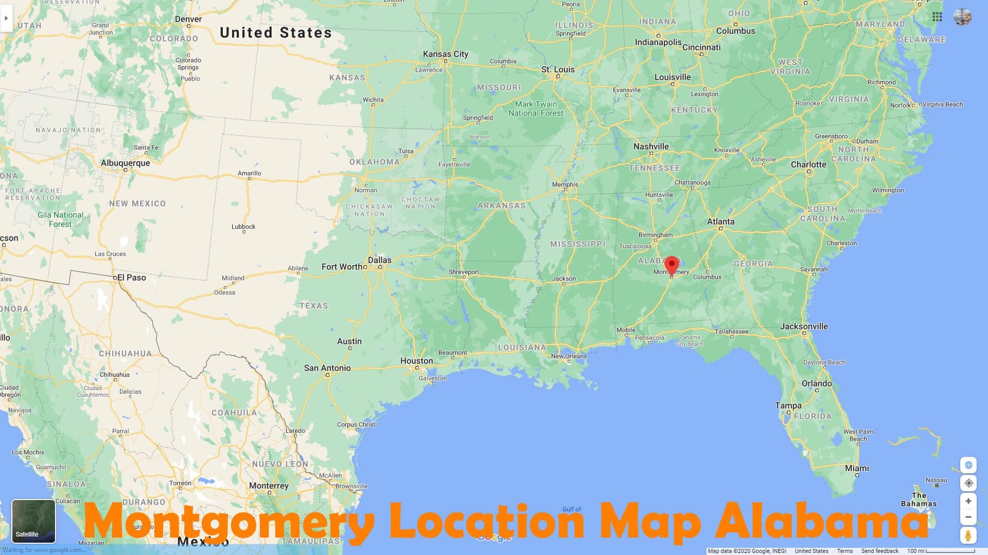Montgomery Location Map Alabama